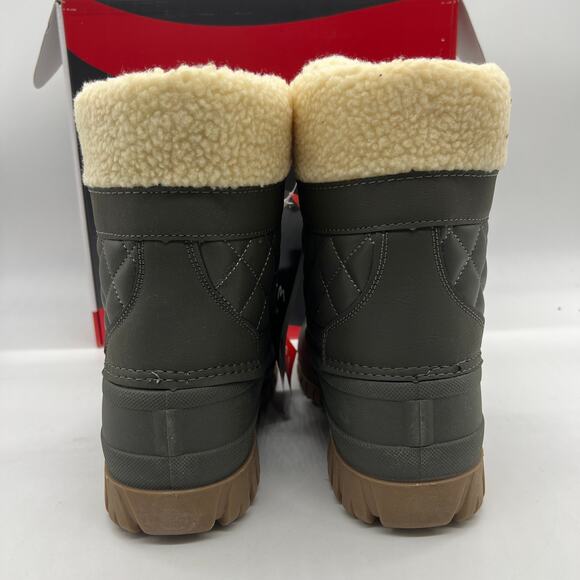 Cougar Waterproof Winter Boots Size 10Medium Green Olive Quilt Carlisle Lace Up - Picture 7 of 12